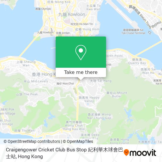 Craigengower Cricket Club Bus Stop 紀利華木球會巴士站 map