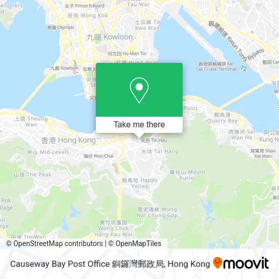 Causeway Bay Post Office 銅鑼灣郵政局 map