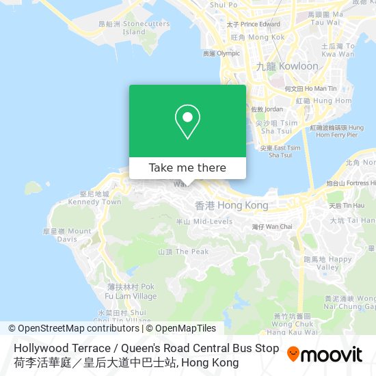 Hollywood Terrace / Queen's Road Central Bus Stop 荷李活華庭／皇后大道中巴士站 map