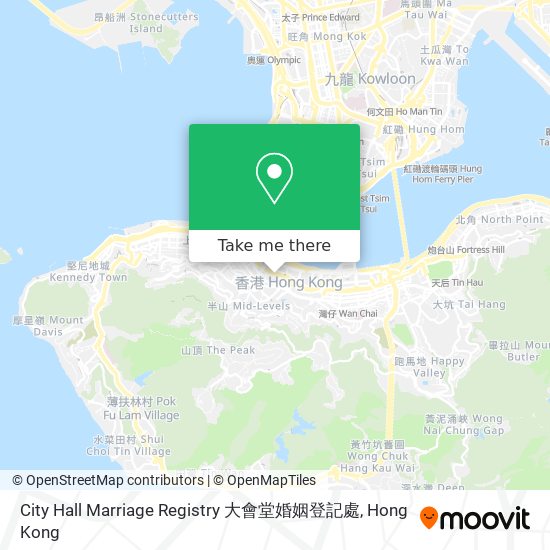 City Hall Marriage Registry 大會堂婚姻登記處 map