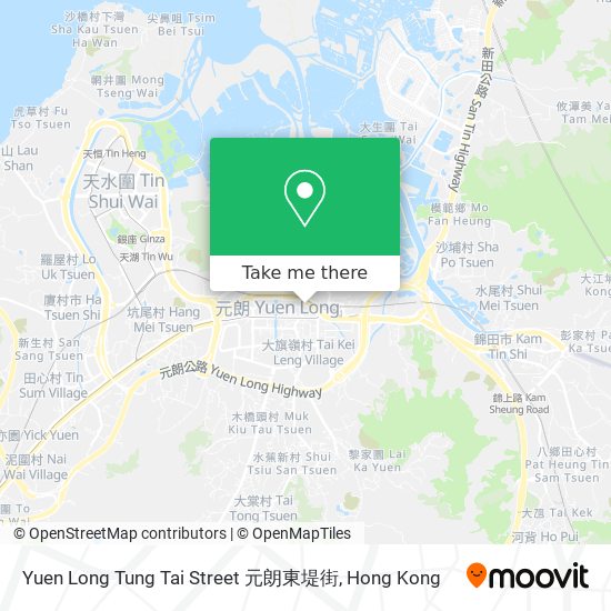 Yuen Long Tung Tai Street 元朗東堤街 map