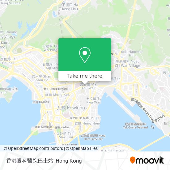 香港眼科醫院巴士站 map