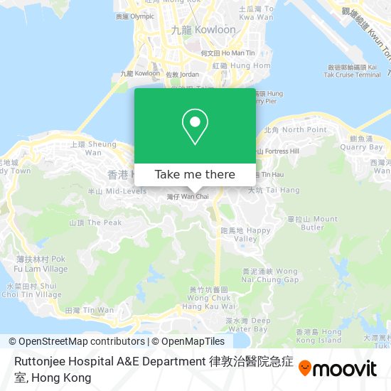 Ruttonjee Hospital A&E Department 律敦治醫院急症室地圖