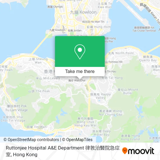 Ruttonjee Hospital A&E Department 律敦治醫院急症室地圖