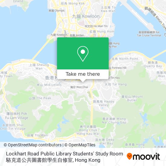 Lockhart Road Public Library Students' Study Room 駱克道公共圖書館學生自修室地圖