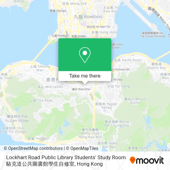 Lockhart Road Public Library Students' Study Room 駱克道公共圖書館學生自修室地圖