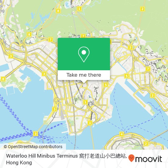 Waterloo Hill Minibus Terminus 窩打老道山小巴總站 map