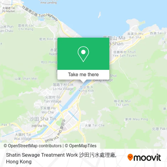 Shatin Sewage Treatment Work 沙田污水處理廠 map