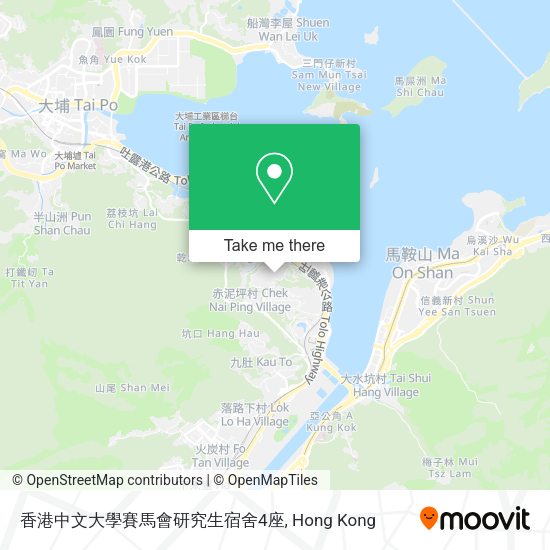 香港中文大學賽馬會研究生宿舍4座地圖