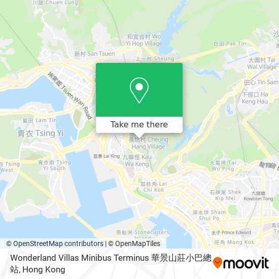 Wonderland Villas Minibus Terminus 華景山莊小巴總站 map