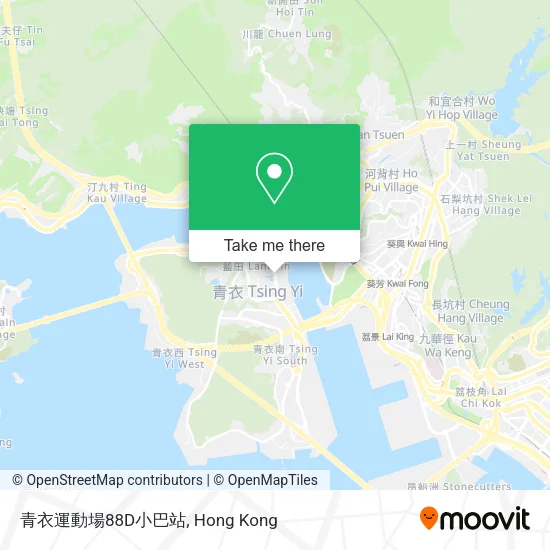 青衣運動場88D小巴站地圖