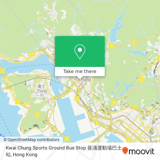 Kwai Chung Sports Ground Bus Stop 葵涌運動場巴士站地圖