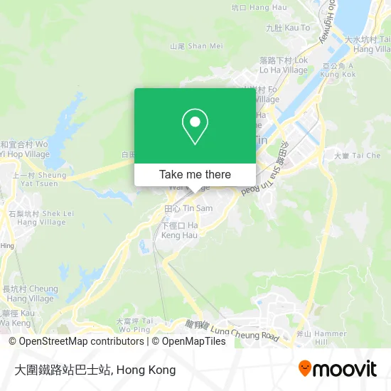 大圍鐵路站巴士站 map