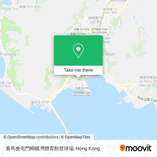 賽馬會屯門蝴蝶灣體育館壁球場地圖