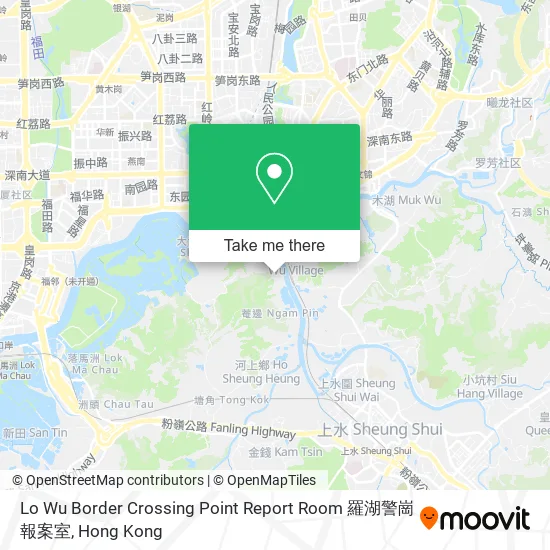 Lo Wu Border Crossing Point Report Room 羅湖警崗報案室地圖