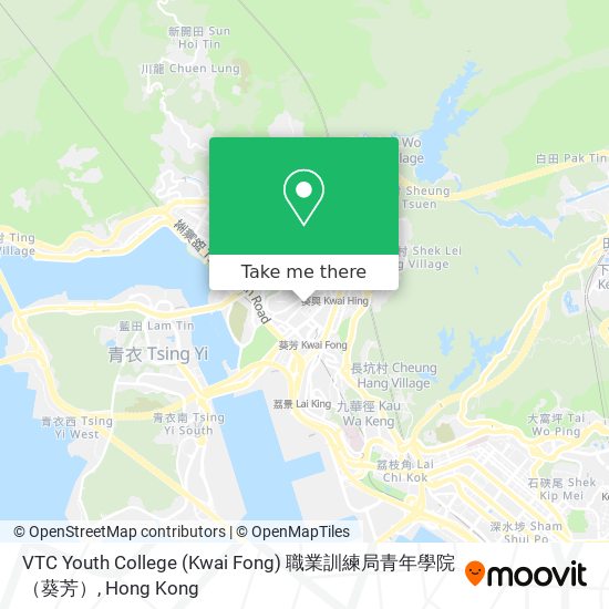 VTC Youth College (Kwai Fong) 職業訓練局青年學院（葵芳） map
