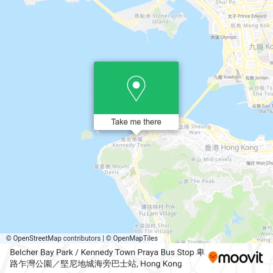 Belcher Bay Park / Kennedy Town Praya Bus Stop 卑路乍灣公園／堅尼地城海旁巴士站 map