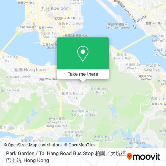 Park Garden / Tai Hang Road Bus Stop 柏園／大坑徑巴士站 map