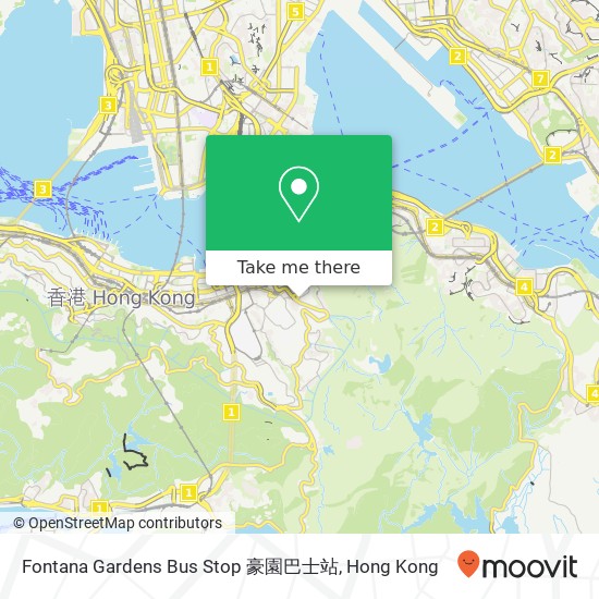 Fontana Gardens Bus Stop 豪園巴士站地圖