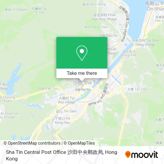 Sha Tin Central Post Office 沙田中央郵政局地圖