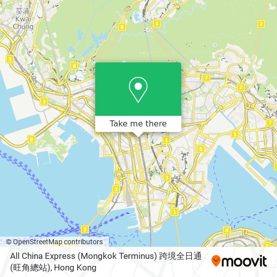 All China Express (Mongkok Terminus) 跨境全日通 (旺角總站) map