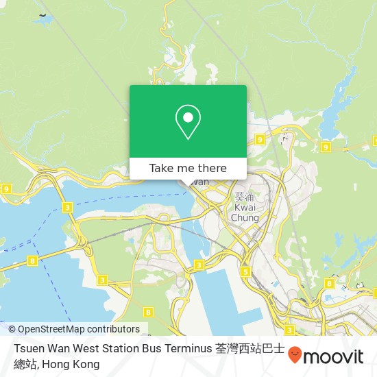 Tsuen Wan West Station Bus Terminus 荃灣西站巴士總站 map