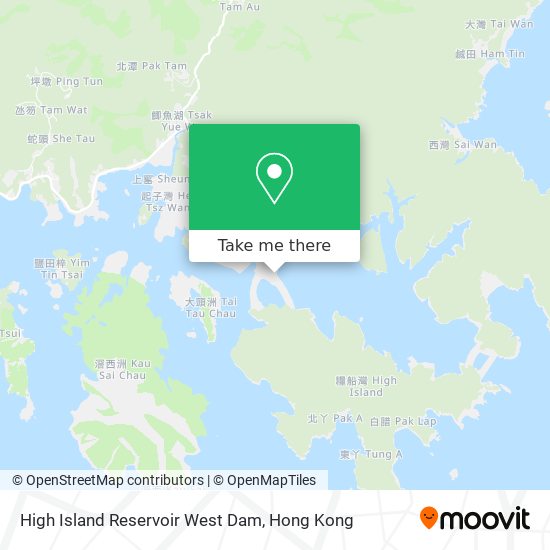 High Island Reservoir West Dam map