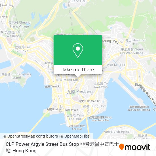 CLP Power Argyle Street Bus Stop 亞皆老街中電巴士站 map