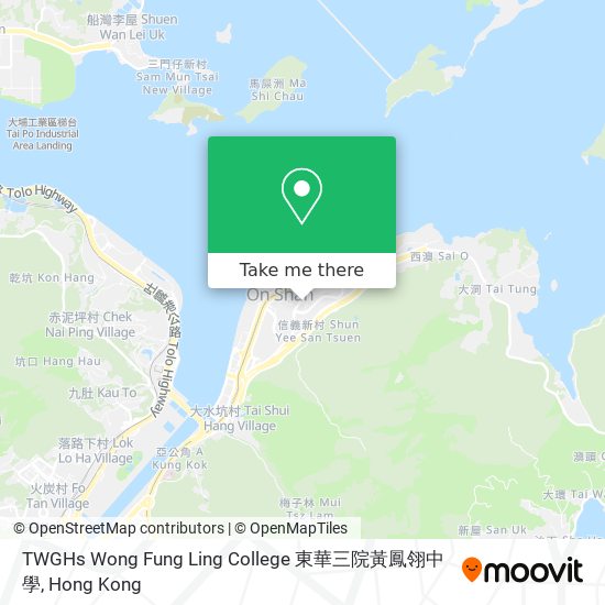 TWGHs Wong Fung Ling College 東華三院黃鳳翎中學地圖