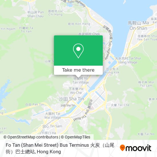 Fo Tan (Shan Mei Street) Bus Terminus 火炭（山尾街）巴士總站 map