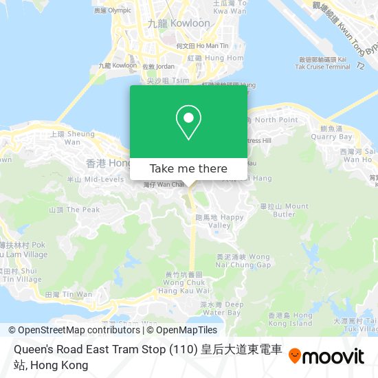 Queen's Road East Tram Stop (110) 皇后大道東電車站地圖