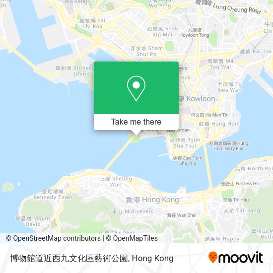 博物館道近西九文化區藝術公園地圖