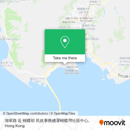 湖翠路 近 蝴蝶邨 民政事務總署蝴蝶灣社區中心地圖