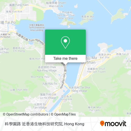 科學園路 近香港生物科技研究院地圖