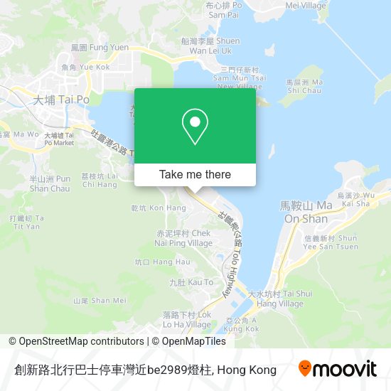 創新路北行巴士停車灣近be2989燈柱 map