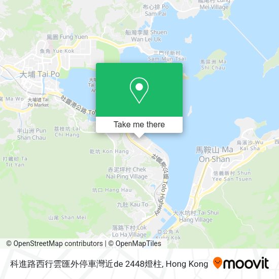 科進路西行雲匯外停車灣近de 2448燈柱地圖