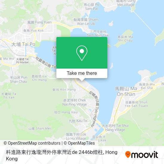 科進路東行逸瓏灣外停車灣近de 2446b燈柱地圖