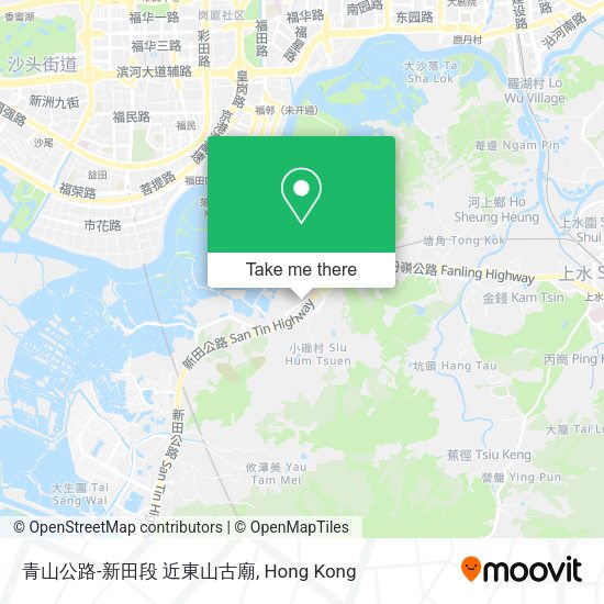 青山公路-新田段 近東山古廟地圖