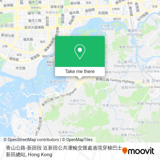 青山公路-新田段 近新田公共運輸交匯處過境穿梭巴士新田總站地圖