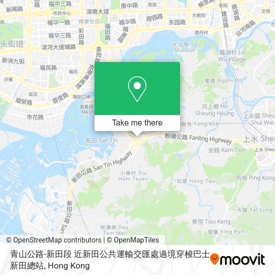 青山公路-新田段 近新田公共運輸交匯處過境穿梭巴士新田總站地圖