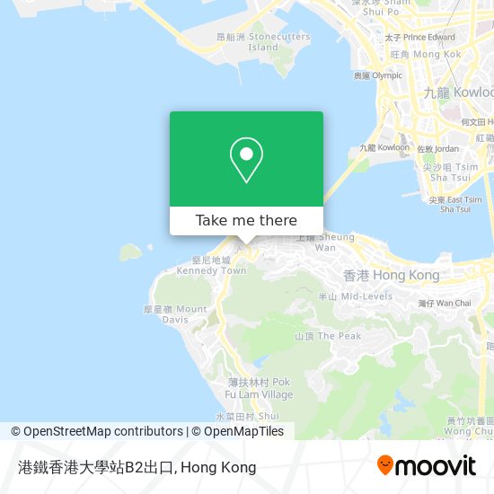 港鐵香港大學站B2出口 map