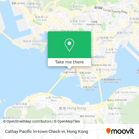 Cathay Pacific In-town Check-in map