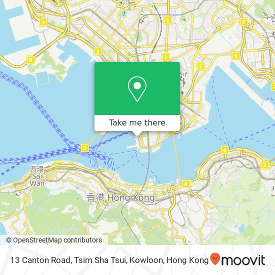 13 Canton Road, Tsim Sha Tsui, Kowloon map