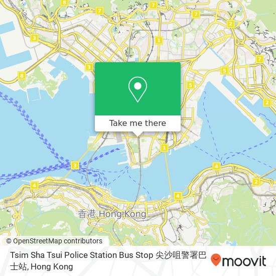 Tsim Sha Tsui Police Station Bus Stop 尖沙咀警署巴士站 map