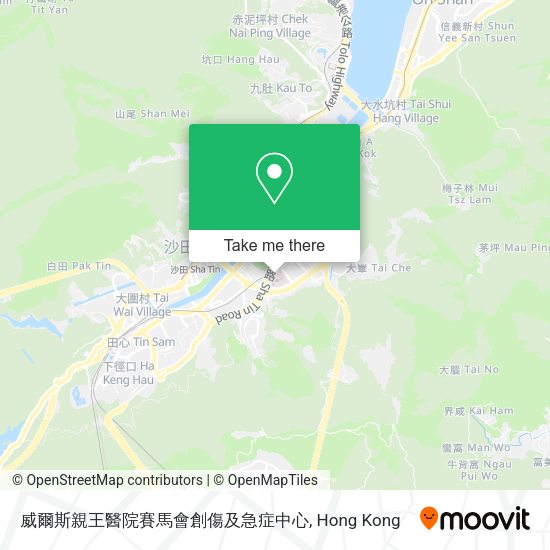 威爾斯親王醫院賽馬會創傷及急症中心地圖