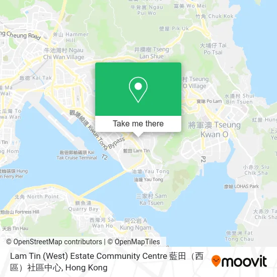 Lam Tin (West) Estate Community Centre 藍田（西區）社區中心 map