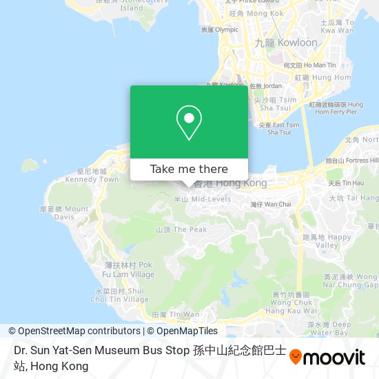 Dr. Sun Yat-Sen Museum Bus Stop 孫中山紀念館巴士站地圖