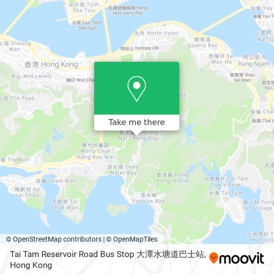 Tai Tam Reservoir Road Bus Stop 大潭水塘道巴士站 map
