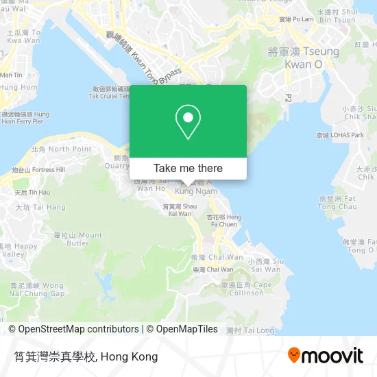 筲箕灣崇真學校地圖