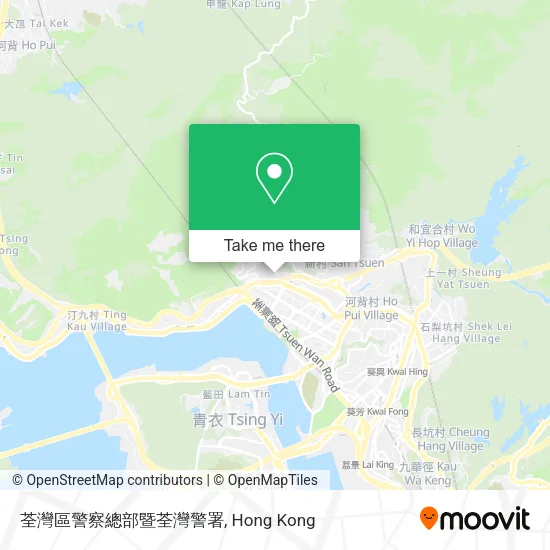 荃灣區警察總部暨荃灣警署地圖